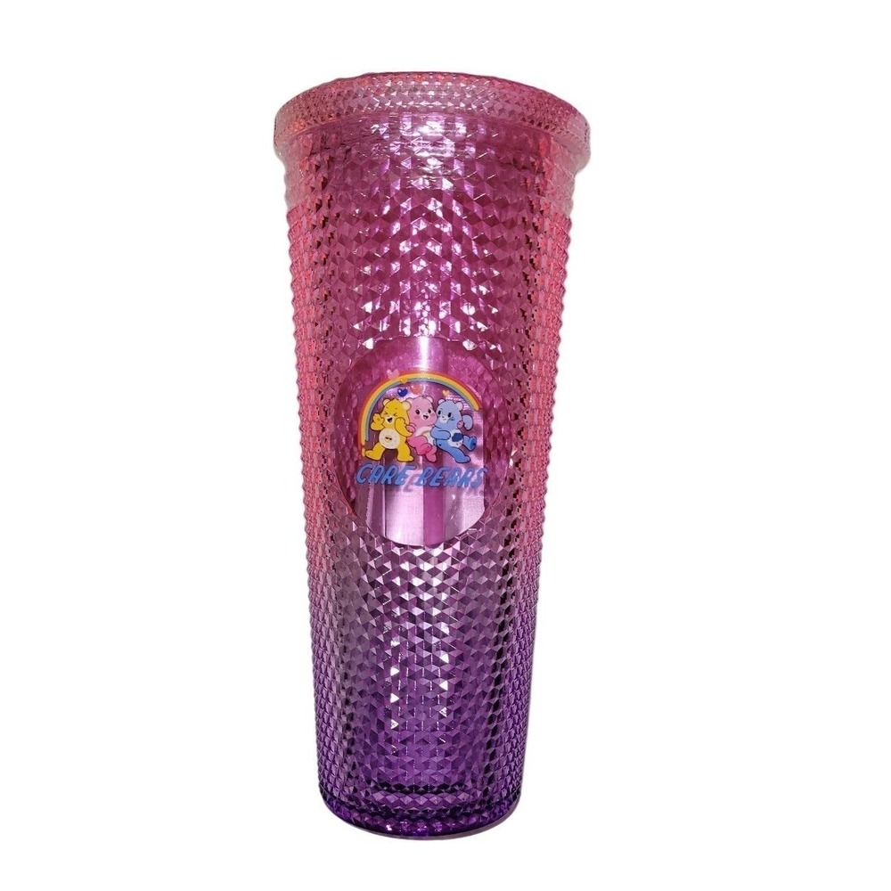 Care Bears Studded Tumbler Unisex OS Pink Purple New Ombre Cold Cup Lemonade Mix